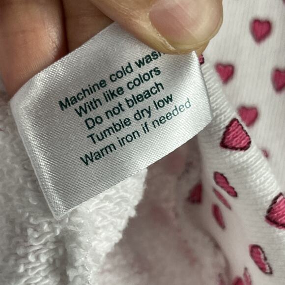 Roller Rabbit Sweatshirt Womens XS Pink Heart Print Organic Crewneck Casual FLAW - Picture 5 of 12